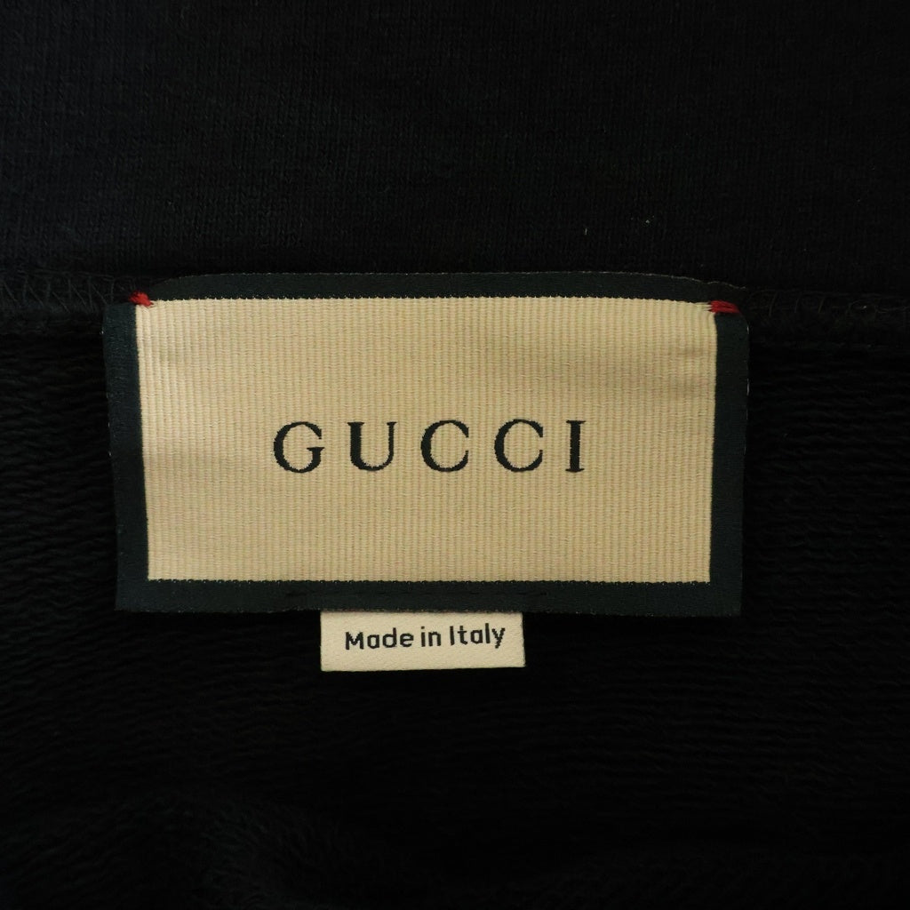 GUCCI(グッチ) インターロッキングG ロゴプリント スウェットシャツ フーディー ブラック 721427 XJF5T