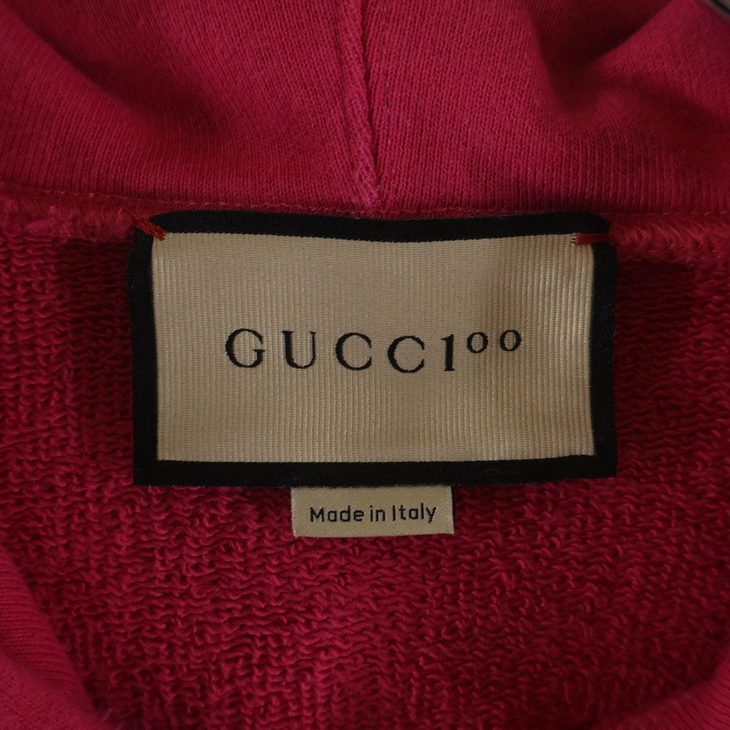 GUCCI(グッチ) SONY MUSIC IS MINE 100周年 プリントプルオーバー フーディー ピンク 646953 XJDXD