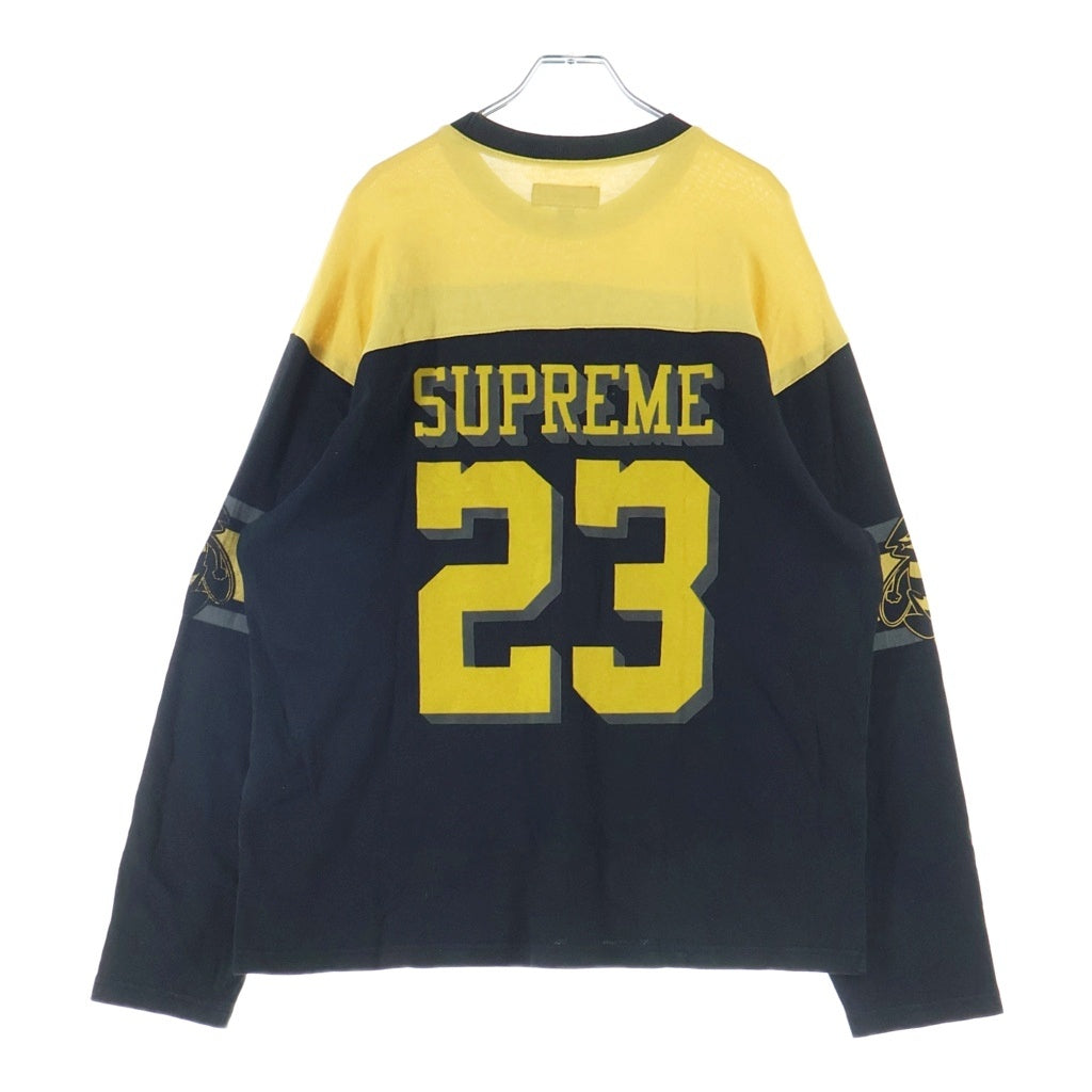 SUPREME(シュプリーム) 23AW BUMBLEBEE FOOTBALL TOP 長袖クルーネックスウェット ブラック/イエロー