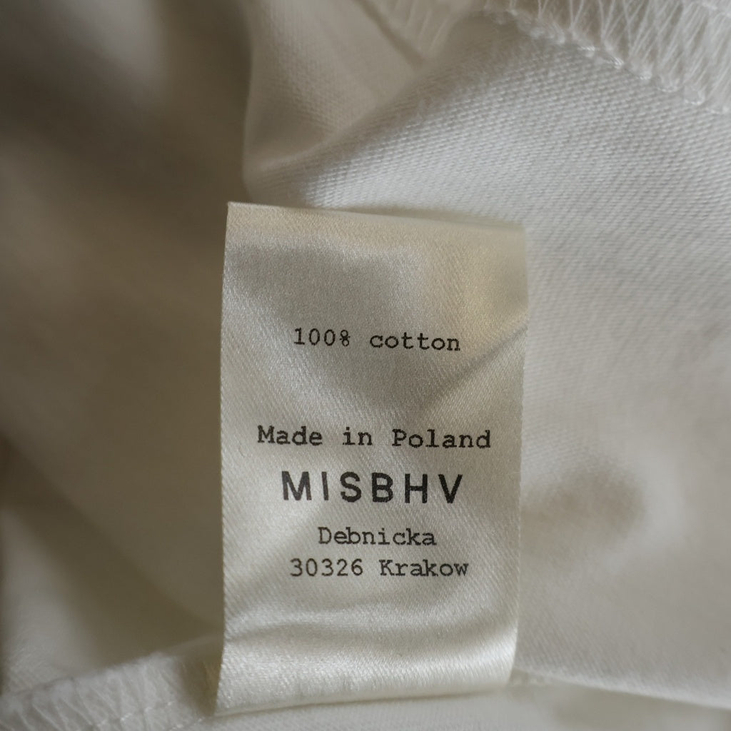 KITH(キス) ×MISBHV ミスビヘイブ フロントラインストーンロゴ クルーネック半袖Tシャツカットソー ホワイト