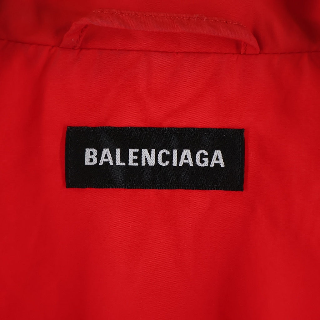 BALENCIAGA(バレンシアガ) 19AW フロントBBロゴ刺繍 ジップアップナイロントラックジャケット ブラック/レッド 602278