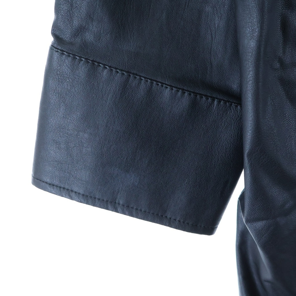 MM6 Maison Margiela(エムエムシックスメゾンマルジェラ) 21SS フェイクレザー 4ポケット ロングコート ブラック S52AM0153