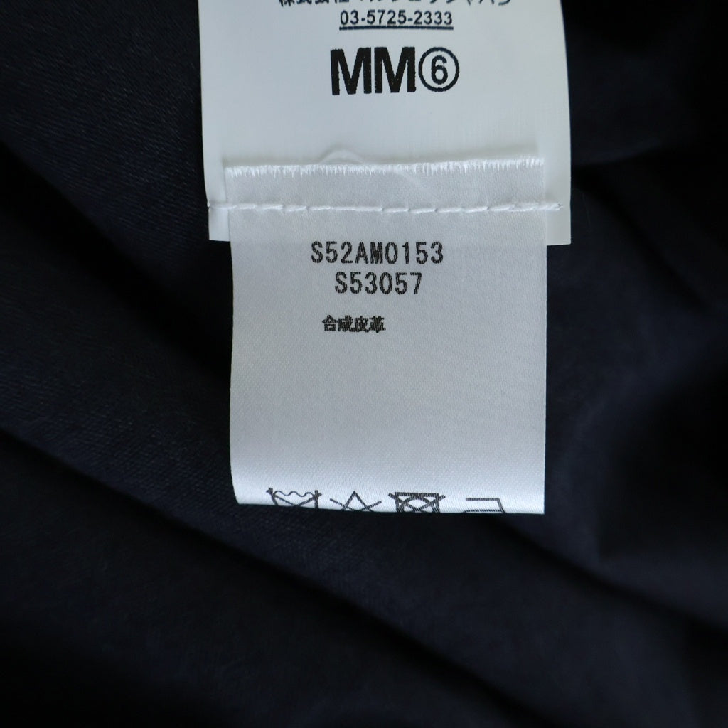 MM6 Maison Margiela(エムエムシックスメゾンマルジェラ) 21SS フェイクレザー 4ポケット ロングコート ブラック S52AM0153