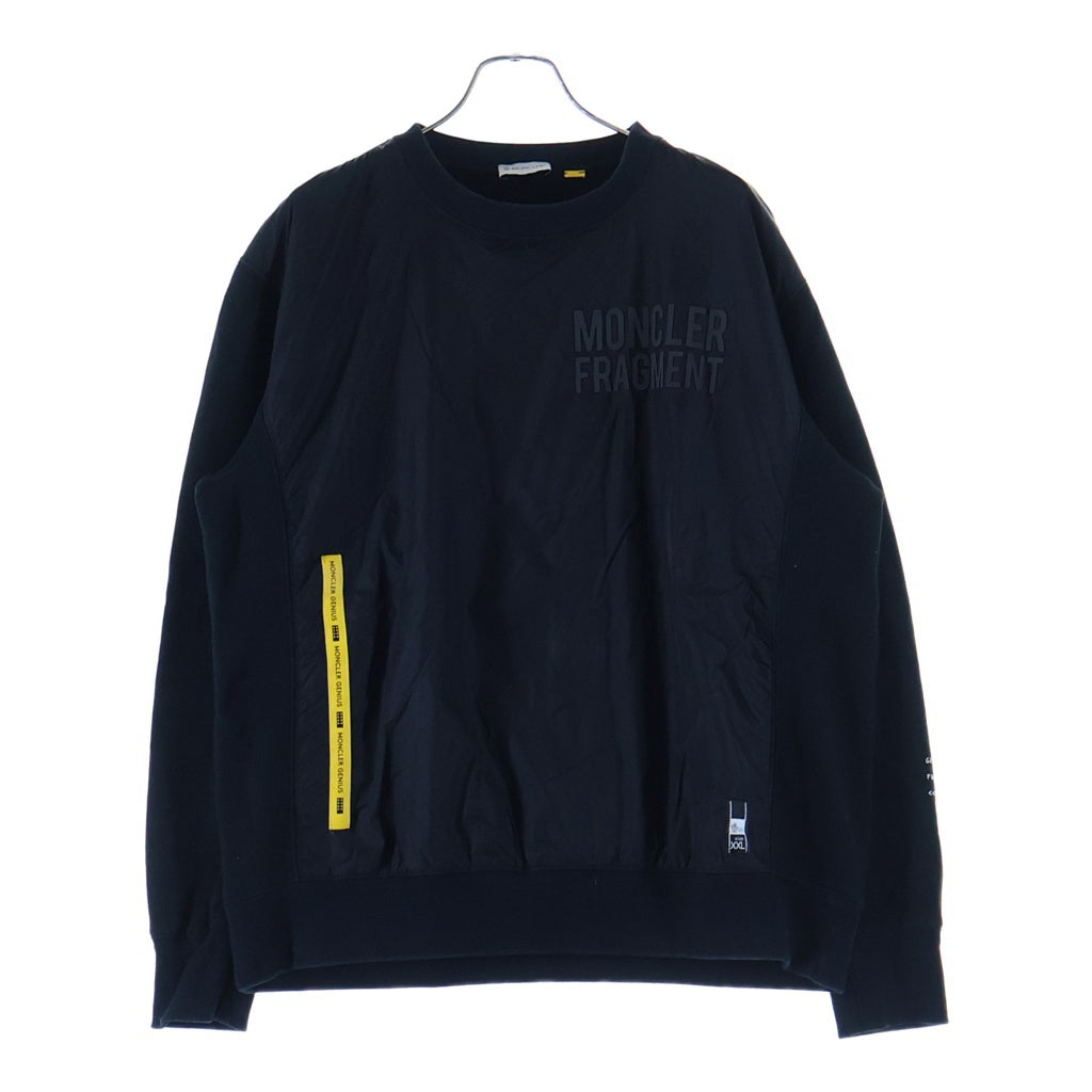 MONCLER(モンクレール) MAGLIA GIROCOLLO ナイロン切替 クルーネックスウェットトレーナー ブラック D209U8000950