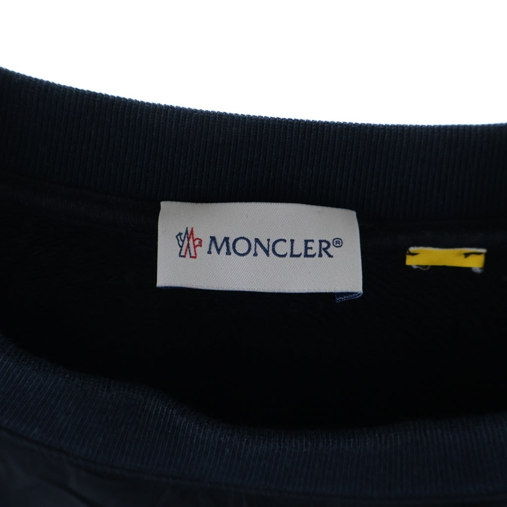 MONCLER(モンクレール) MAGLIA GIROCOLLO ナイロン切替 クルーネックスウェットトレーナー ブラック D209U8000950