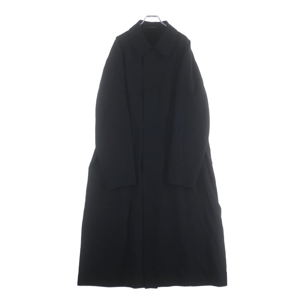 Y's for men(ワイズフォーメン) 25AW WOOL GABARDINE COAT WITH STAND FRONT COLLAR ML-C03-103 ウール ギャバジンコート ウィズ スタンド フロント カラー ブラック