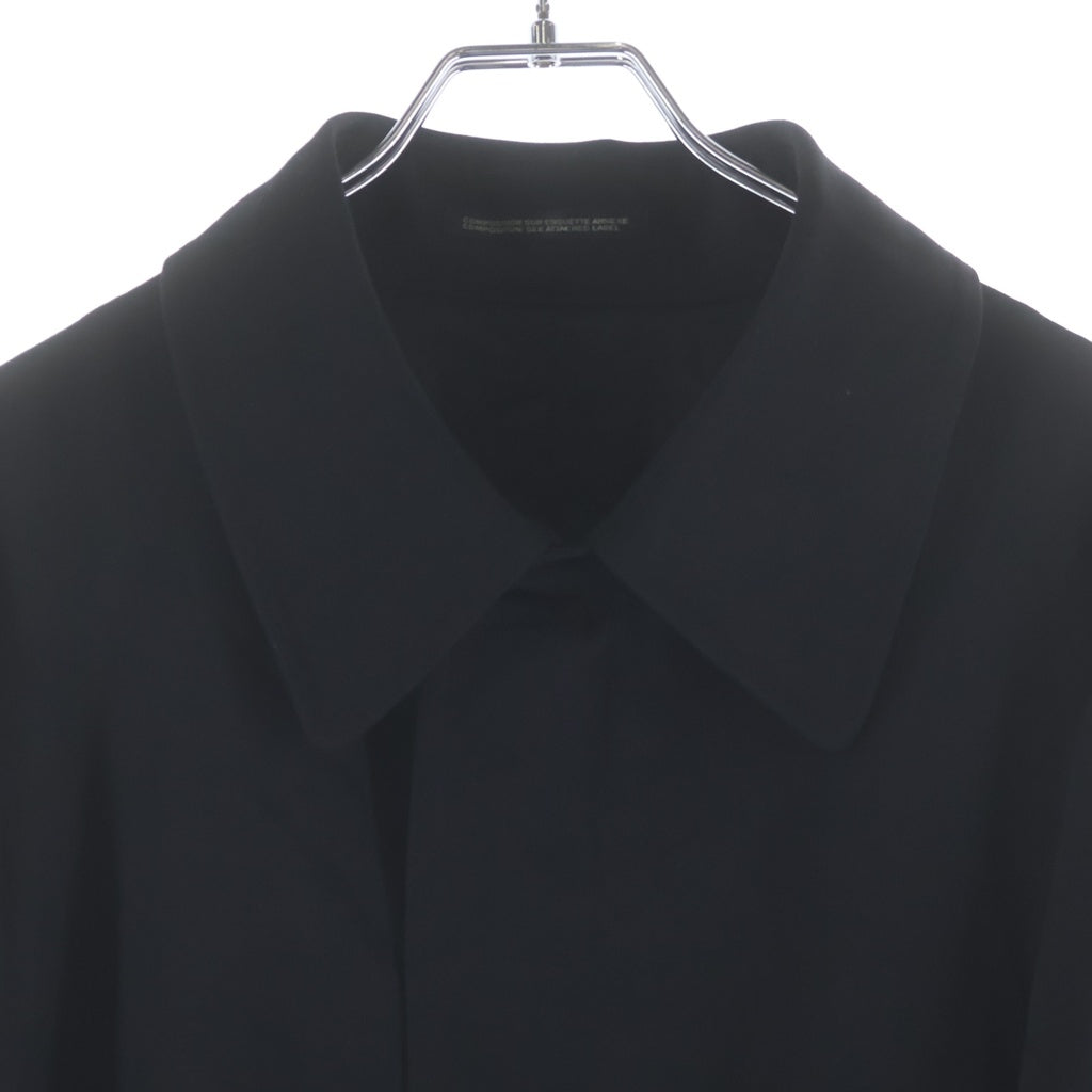 Y's for men(ワイズフォーメン) 25AW WOOL GABARDINE COAT WITH STAND FRONT COLLAR ML-C03-103 ウール ギャバジンコート ウィズ スタンド フロント カラー ブラック