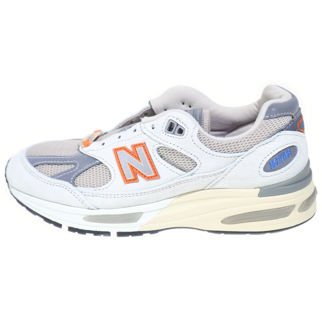 New Balance(ニューバランス) ×U991KT2 キス マディソンスクエアガーデン 991V2 ローカットスニーカー グレー/オレンジ US5.5/23.5cm レディース
