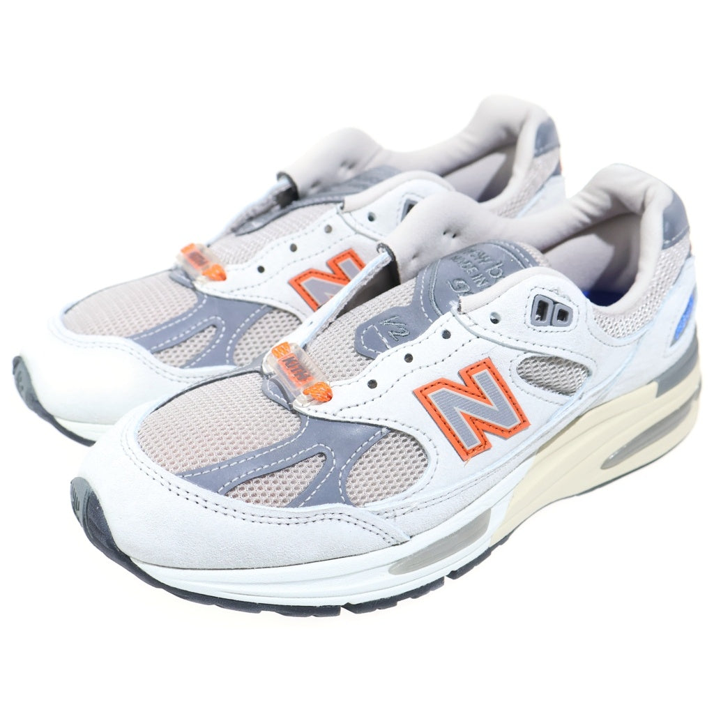 New Balance(ニューバランス) ×U991KT2 キス マディソンスクエアガーデン 991V2 ローカットスニーカー グレー/オレンジ US5.5/23.5cm レディース
