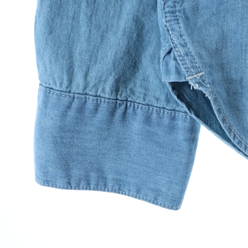 WTAPS(ダブルタップス) CB LS COTTON. CHAMBRAY バイオブリーチ加工 バックプリント 長袖シャツ ブルー 261WVDT-SHM03