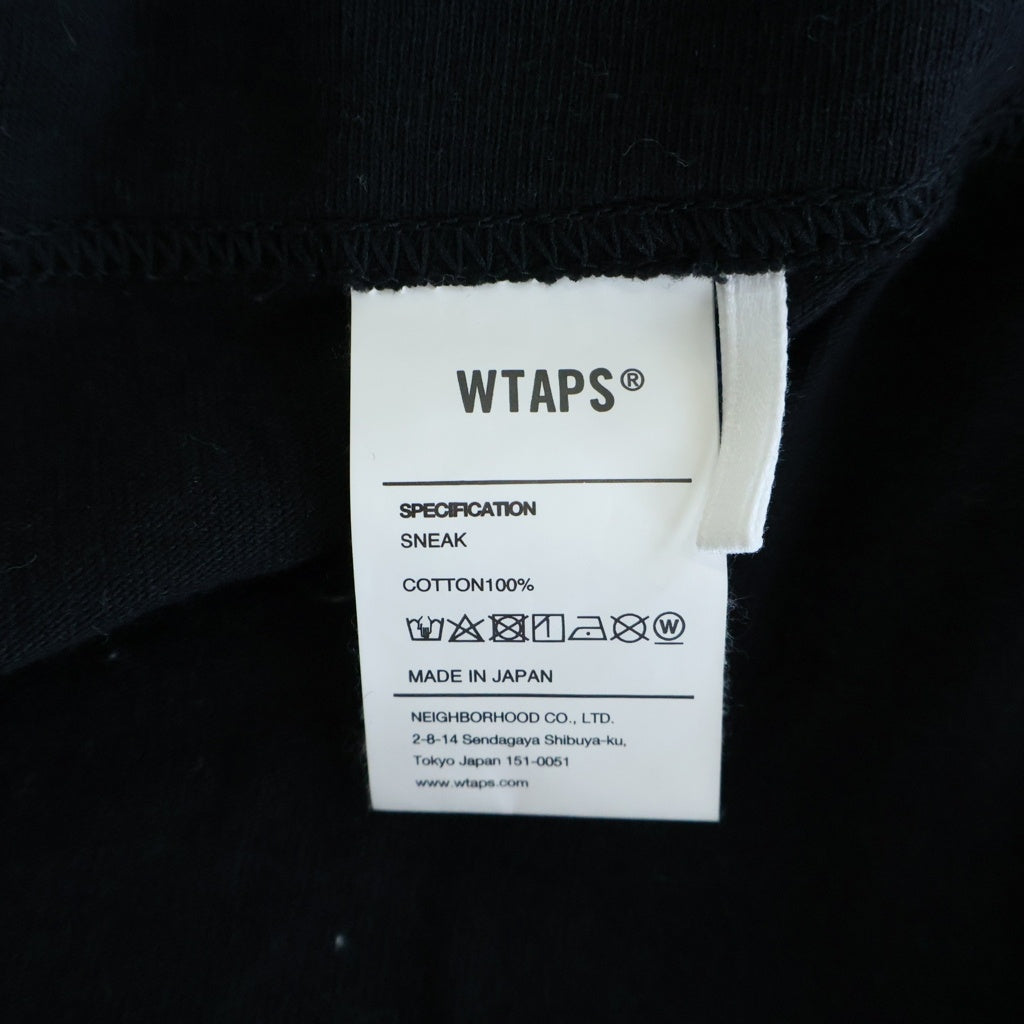 WTAPS(ダブルタップス) 25AW PROTECTED BY LS COTTON プロテクトバイ プリント クルーネック長袖Tシャツカットソー ロングスリーブ ロンT ブラック/オレンジ 252ATDT-LTM02S