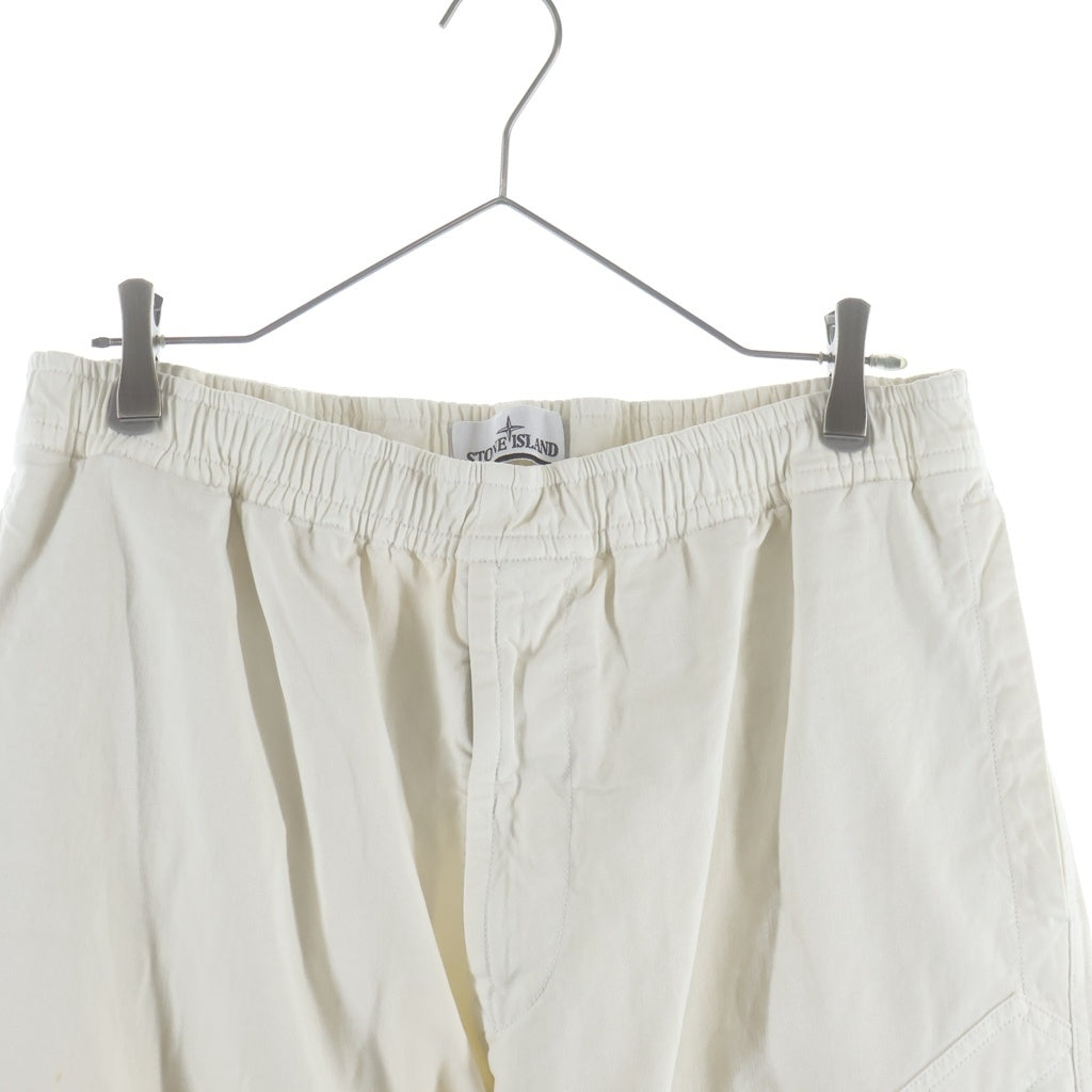 STONE ISLAND(ストーンアイランド) STRETCH ORGANIC BROKEN TWILL COTTON OLD EFFECT ストレッチオーガニック ブロークンツイル コットンオールドエフェクトパンツ ホワイト K2S153100036S00L1