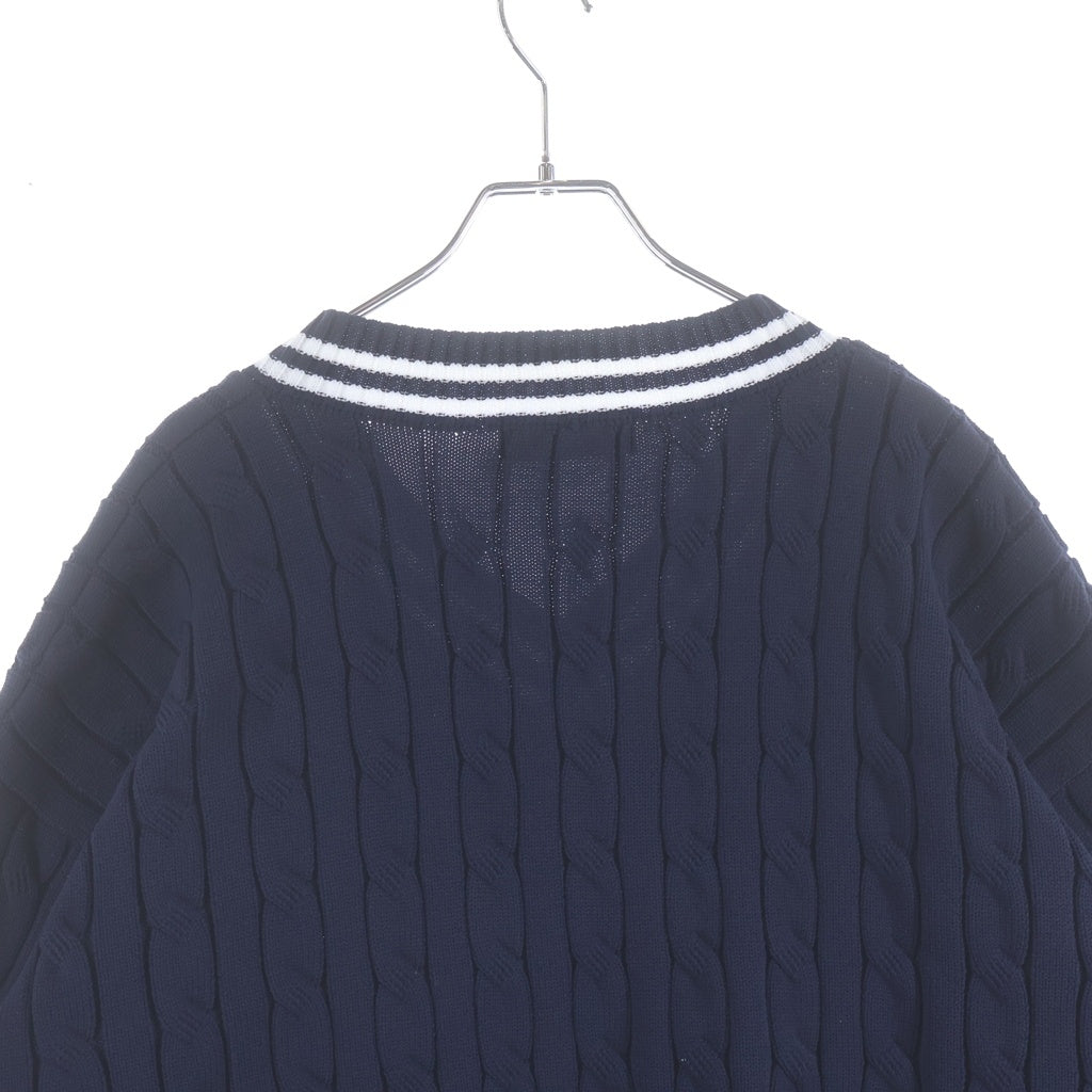 WIND AND SEA(ウィンダンシー) SEA TILDEN SWEATER アクリルケーブルクルーネック長袖ニットセーター ネイビー WDS-O-TRAD-23-Q1-KN-01
