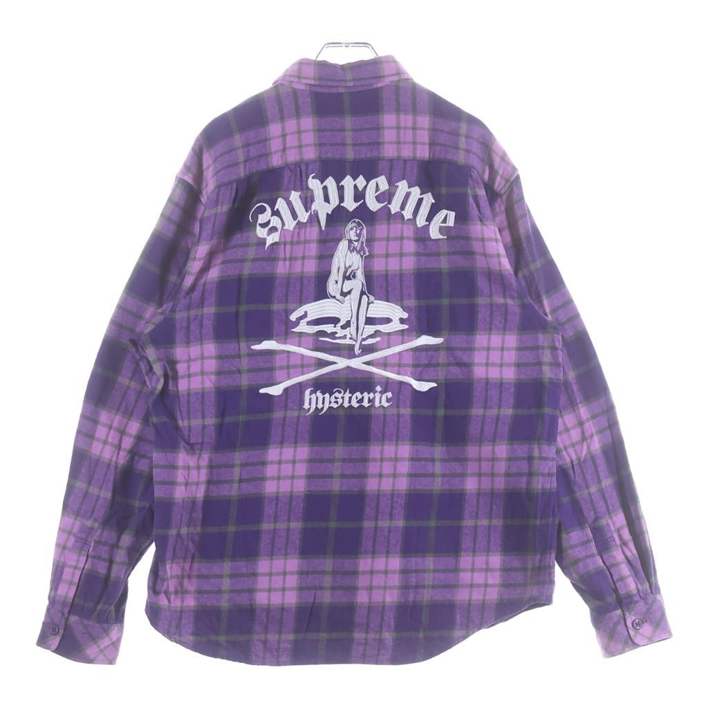SUPREME(シュプリーム) 21SS ×HISTERIC GLAMOUR Plaid Flannel Shirt プライドチェック柄長袖ワークシャツ パープル