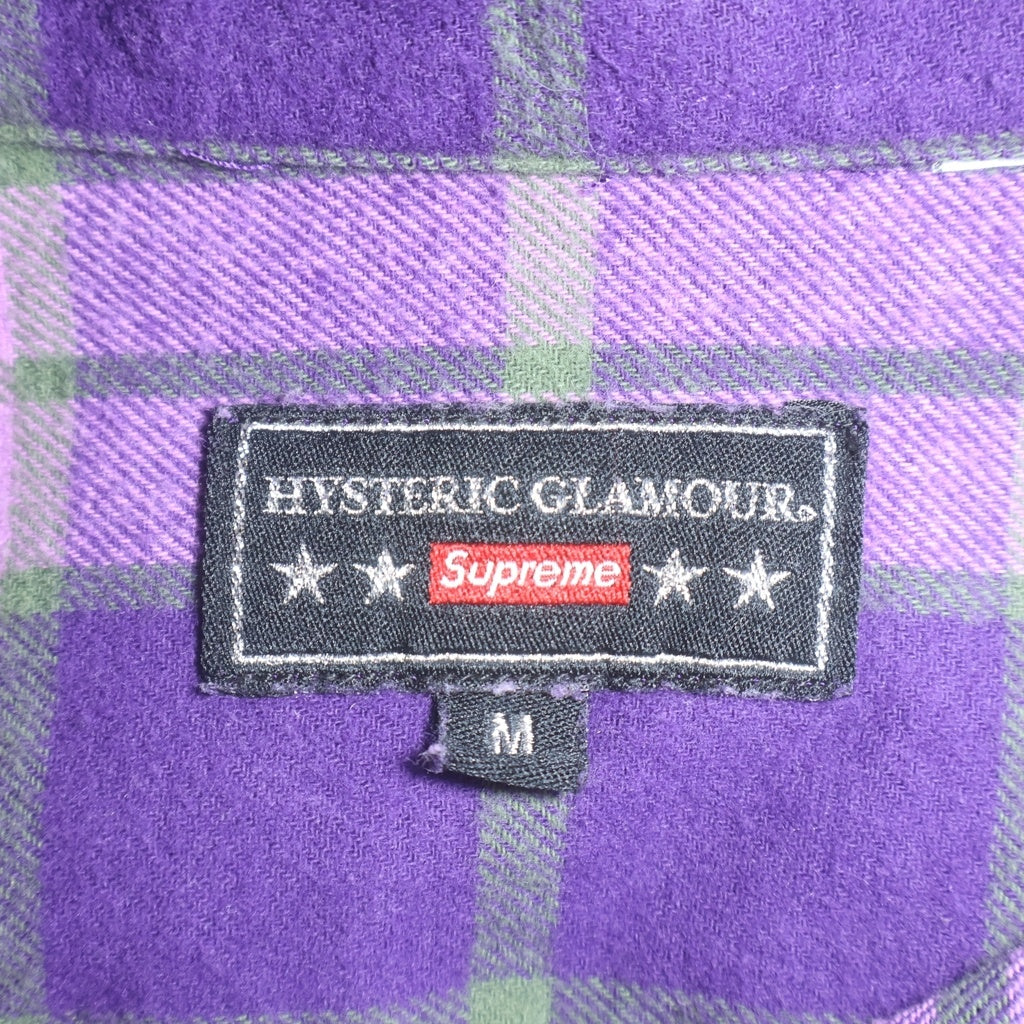 SUPREME(シュプリーム) 21SS ×HISTERIC GLAMOUR Plaid Flannel Shirt プライドチェック柄長袖ワークシャツ パープル