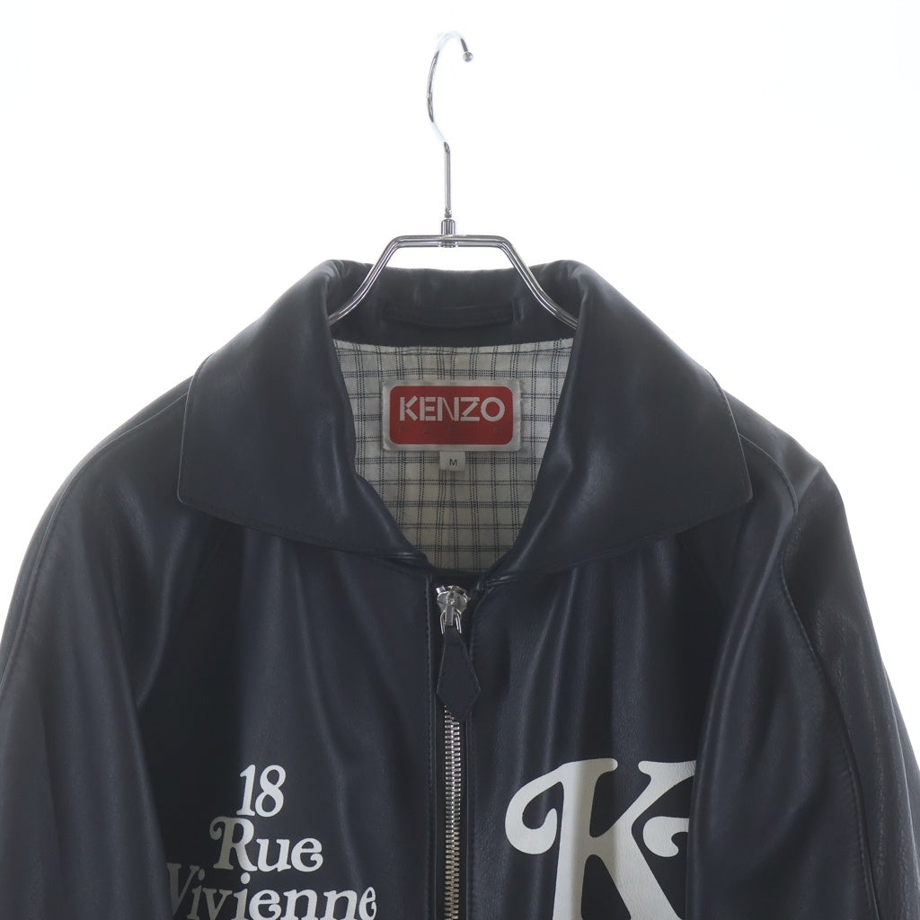 KENZO(ケンゾー) バックロゴプリント ダブルレザージャケット FE58LB1420AA