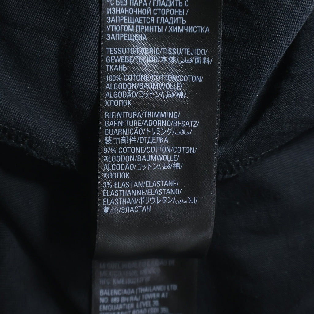 BALENCIAGA(バレンシアガ) 23SS L/S Oversized Tee 681046 TNVL1 ダメージ加工 ロングスリーブオーバーサイズTシャツ 長袖カットソー ブラック