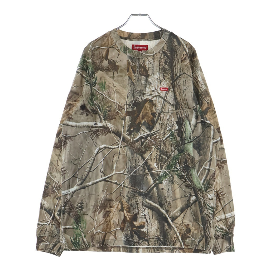 SUPREME(シュプリーム) 25AW Small Box L/S Tee Realtree AP Camo スモール ボックス ロゴ リアルツリー カモ クルーネック長袖Tシャツカットソー ロングスリーブ ロンT ブラウン