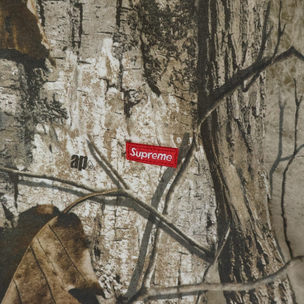 SUPREME(シュプリーム) 25AW Small Box L/S Tee Realtree AP Camo スモール ボックス ロゴ リアルツリー カモ クルーネック長袖Tシャツカットソー ロングスリーブ ロンT ブラウン