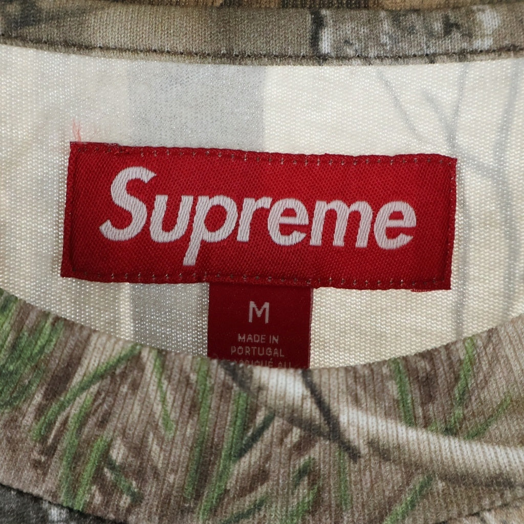 SUPREME(シュプリーム) 25AW Small Box L/S Tee Realtree AP Camo スモール ボックス ロゴ リアルツリー カモ クルーネック長袖Tシャツカットソー ロングスリーブ ロンT ブラウン