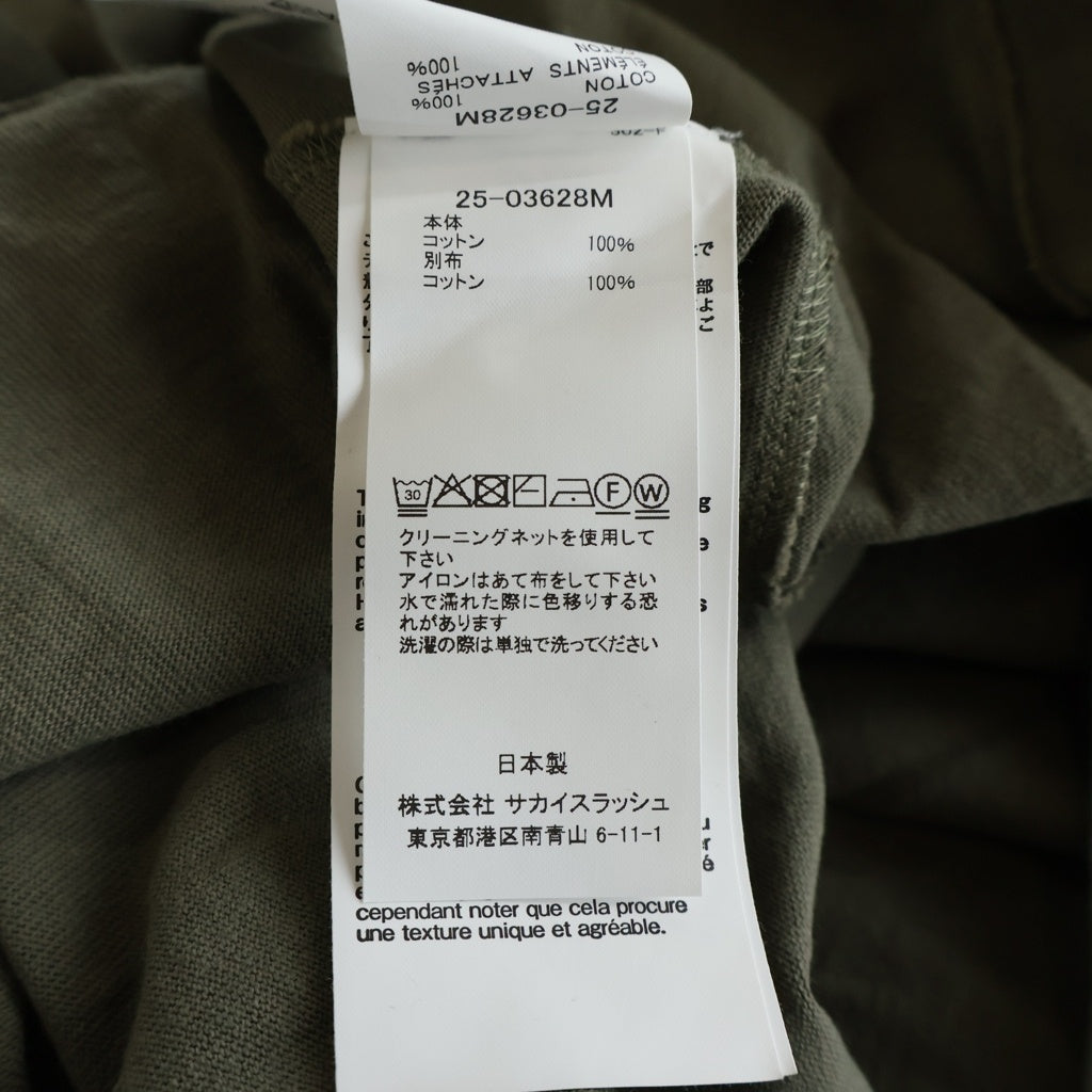 Sacai(サカイ) Cotton Jersey T-Shirt コットン ジャージ ポケット クルーネック半袖Tシャツカットソー カーキ 25‐03628M