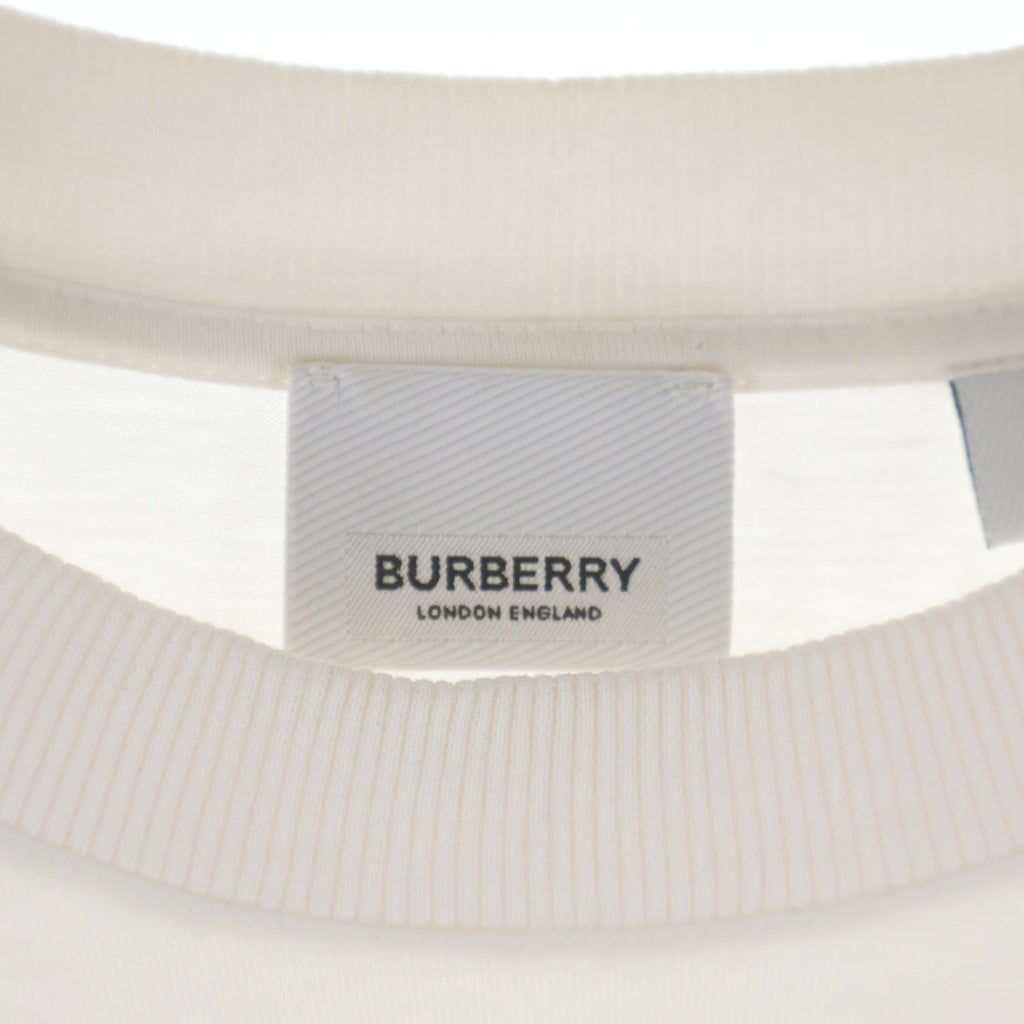 BURBERRY(バーバリー) TBロゴ刺繍 クルーネック半袖Tシャツカットソー ホワイト 8041699