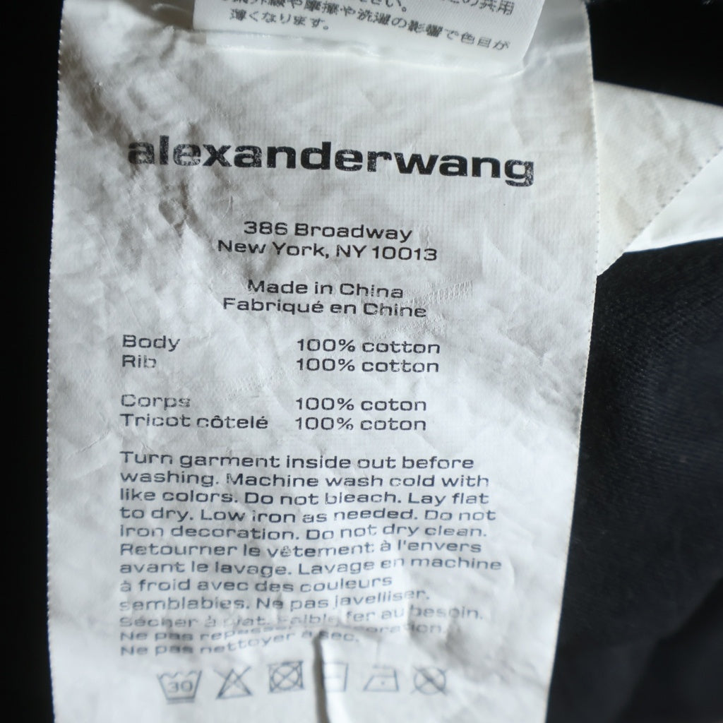 ALEXANDER WANG(アレキサンダーワン) ロゴプリント クルーネック半袖Tシャツカットソー ブラック 4CC3221357