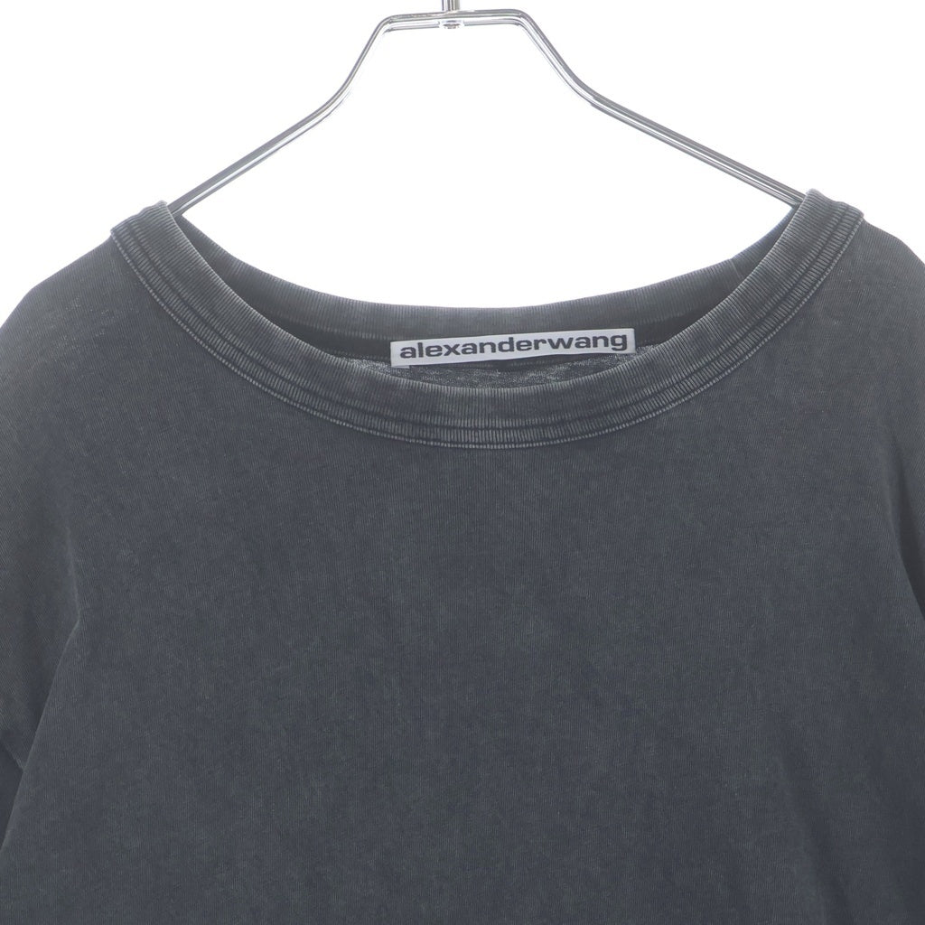 ALEXANDER WANG(アレキサンダーワン) ワンポイントロゴ クルーネック長袖Tシャツカットソー ロングスリーブ ロンT グレー UCC3211013
