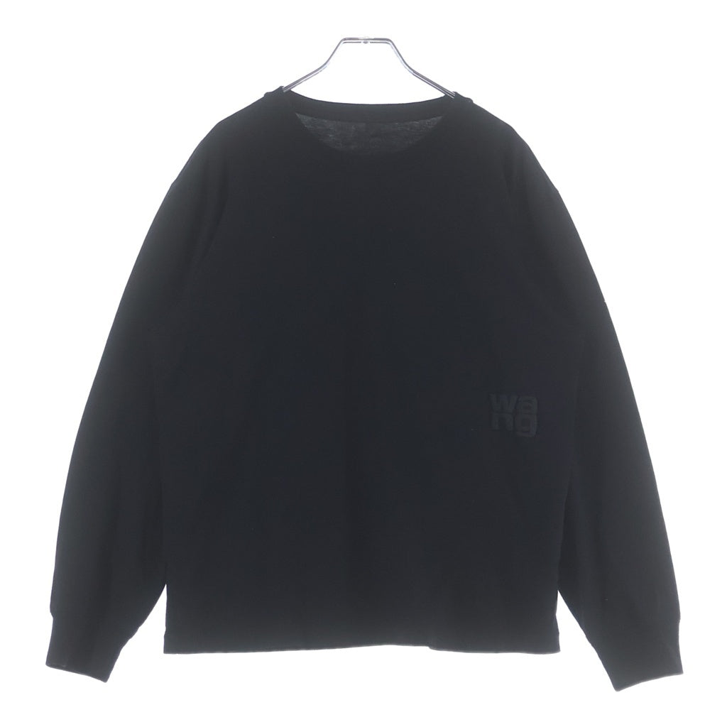 ALEXANDER WANG(アレキサンダーワン) 25AW ロゴ パフプリント クルーネック長袖Tシャツカットソー ロングスリーブ ロンT ブラック 4CC3241519