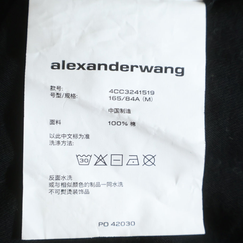 ALEXANDER WANG(アレキサンダーワン) 25AW ロゴ パフプリント クルーネック長袖Tシャツカットソー ロングスリーブ ロンT ブラック 4CC3241519