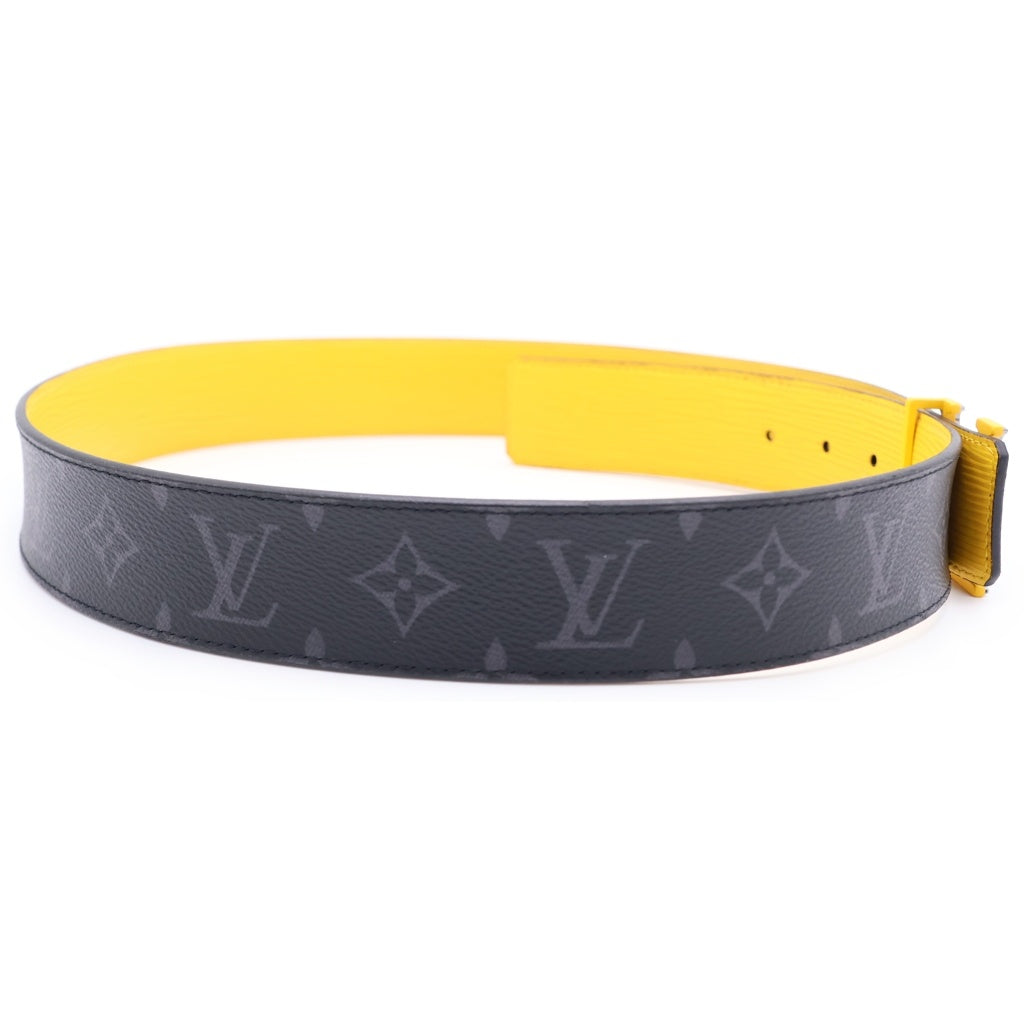 LOUIS VUITTON(ルイヴィトン) エクリプス エピ サンチュール LVイニシャル リバーシブル ベルト ブラック/イエロー M0263 レディース