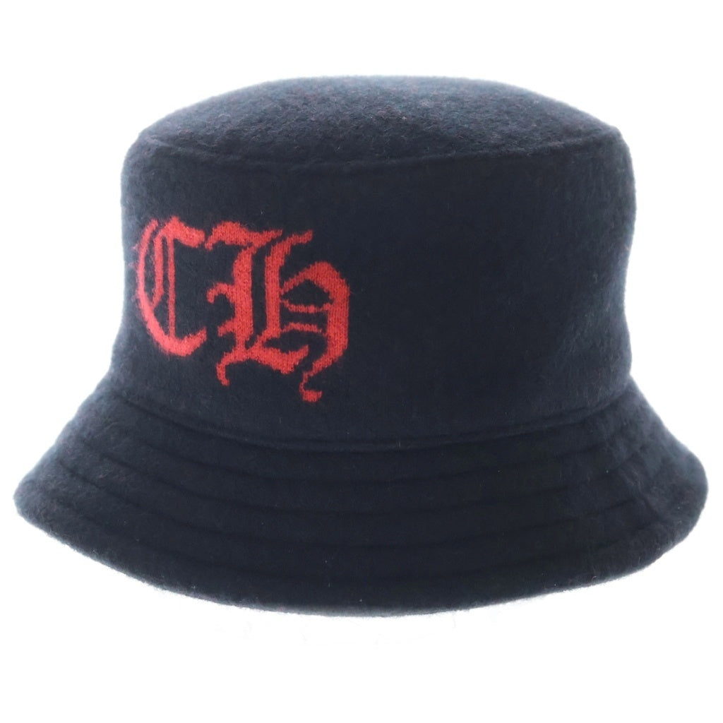 CHROME HEARTS(クロムハーツ) Cashmere Bucket Hat CHロゴ スクロールラベルパッチ付き カシミヤ バケットハット ブラック