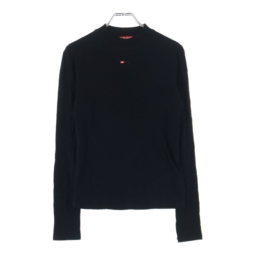 DIESEL(ディーゼル) T mokky ls microdiv Tank Top Women's T-Shirt A10399 フロントロゴ刺繍 ハイネックニットセーター ブラック ウィメンズ レディース