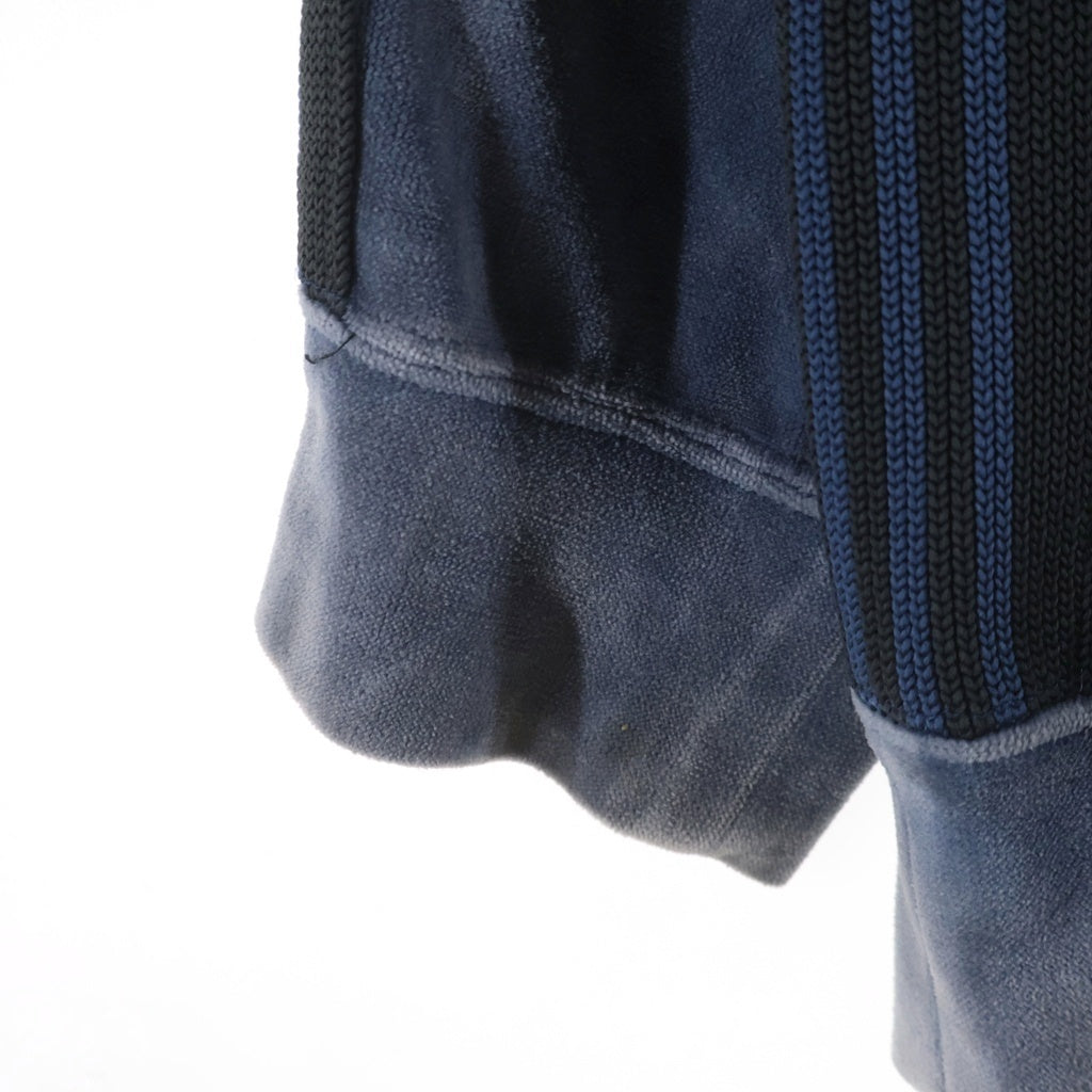 Needles(ニードルス) 23AW VELOR TRACK HOODIE ベロア トラックフーディー プルオーバーパーカー ブルー NS252