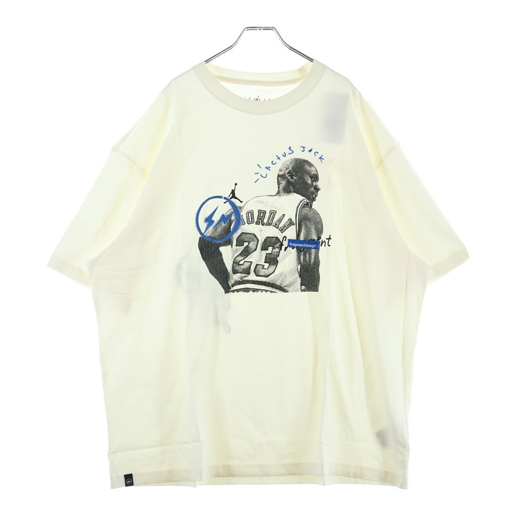 NIKE(ナイキ) 21AW ×Cactus Jack ×Fragment Travis Scott DJ0619-133 トラヴィス スコット フラグメント ロゴクルーネック半袖Tシャツカットソー ホワイト
