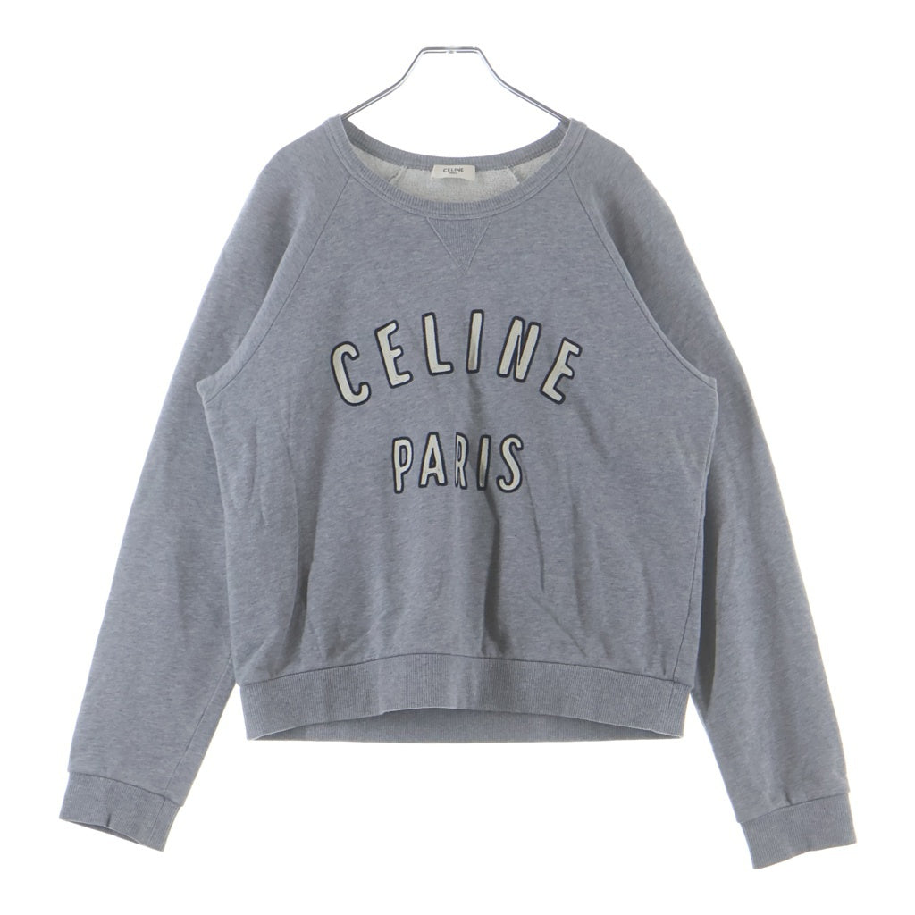 CELINE セリーヌ 23AW フロントロゴ刺繍 クルーネック長袖スウェットトレーナー グレー 2Y28D670Q CELINE(セリーヌ) 23AW フロントロゴ刺繍 クルーネック長袖スウェット