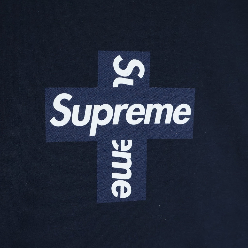 SUPREME(シュプリーム) 20AW Cross Box Logo Tee クロスボックスロゴ プリント クルーネック半袖Tシャツ カットソー ネイビー
