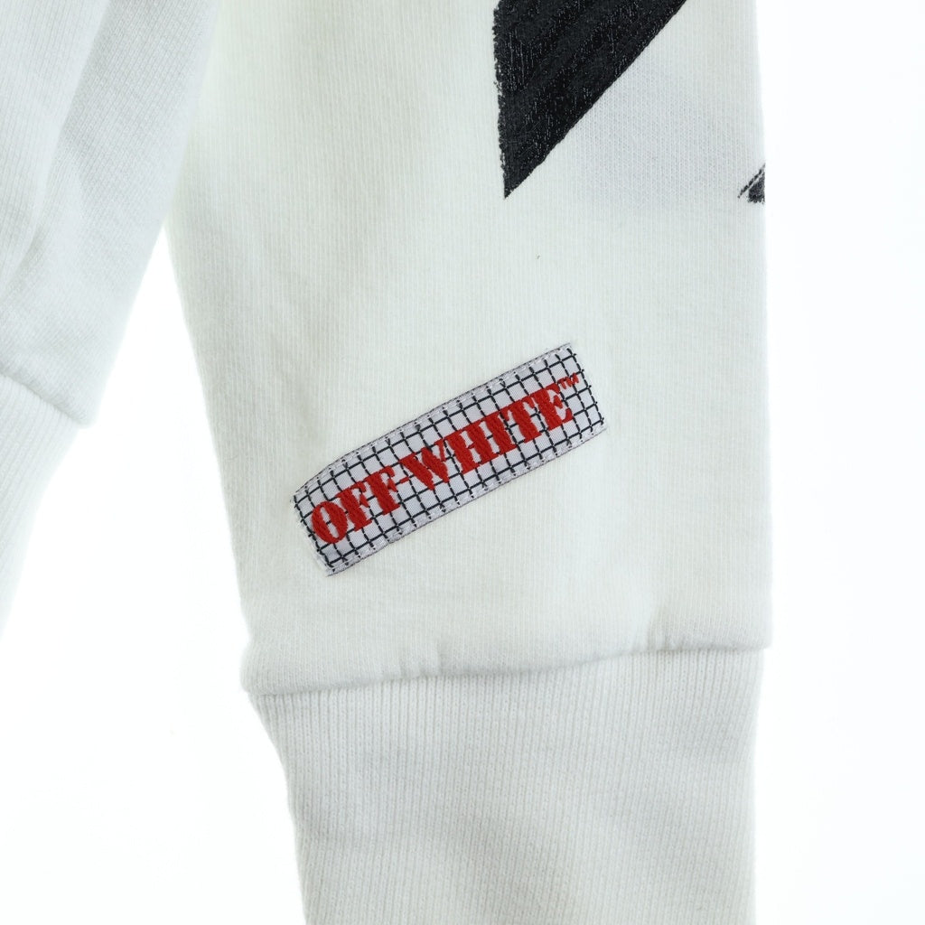 OFF-WHITE(オフホワイト) 17AW Diag Brushed Zip Hoodie OMBB003F17003030 ダイアゴナル ブラッシュド ジップアップパーカー フーディー ホワイト