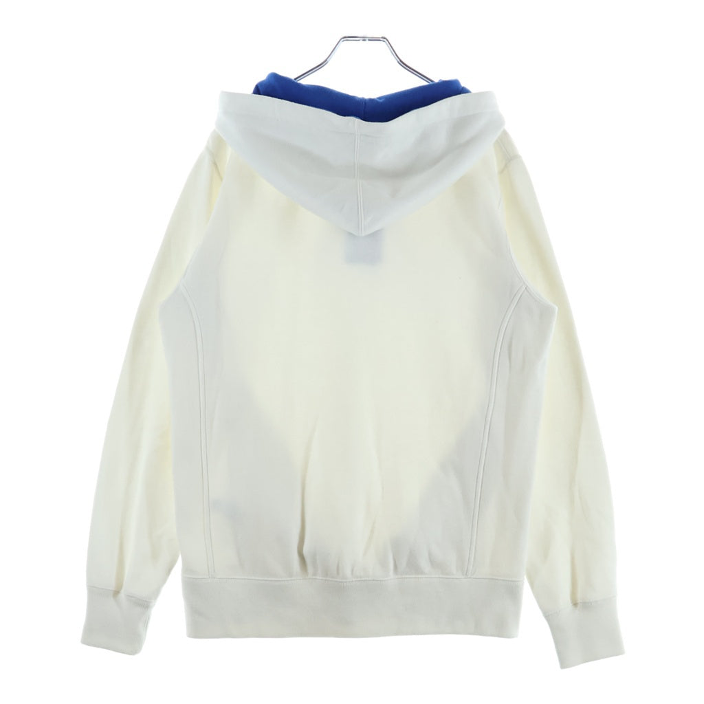 SUPREME(シュプリーム) 16SS Contrast Placket Hooded コントラスト プラケット プルオーバーパーカー フーディー ホワイト/ブルー