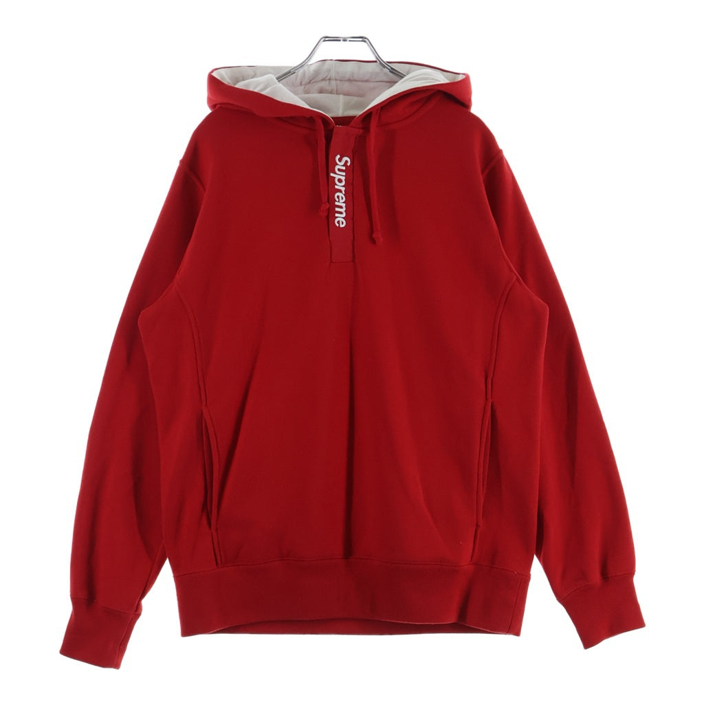 SUPREME(シュプリーム) 16SS Contrast Placket Hooded コントラスト プラケット プルオーバーパーカー フーディー レッド/ホワイト