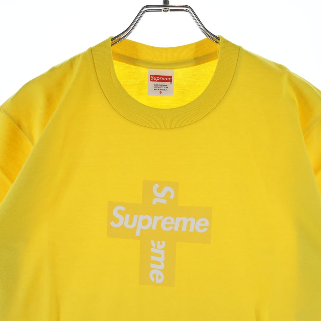 SUPREME(シュプリーム) 20AW Cross Box Logo Tee クロスボックスロゴ プリント クルーネック半袖Tシャツ カットソー イエロー