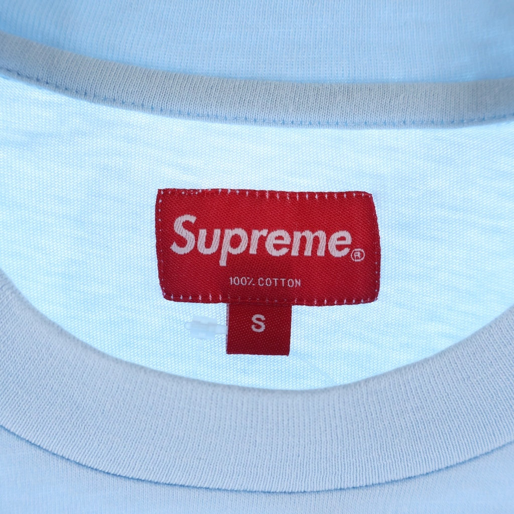 SUPREME(シュプリーム) 21SS Intarsia Spellout S/S Top インターシャ スペルアウト エスエス トップ フロントロゴプリント クルーネック半袖Tシャツカットソー ブルー