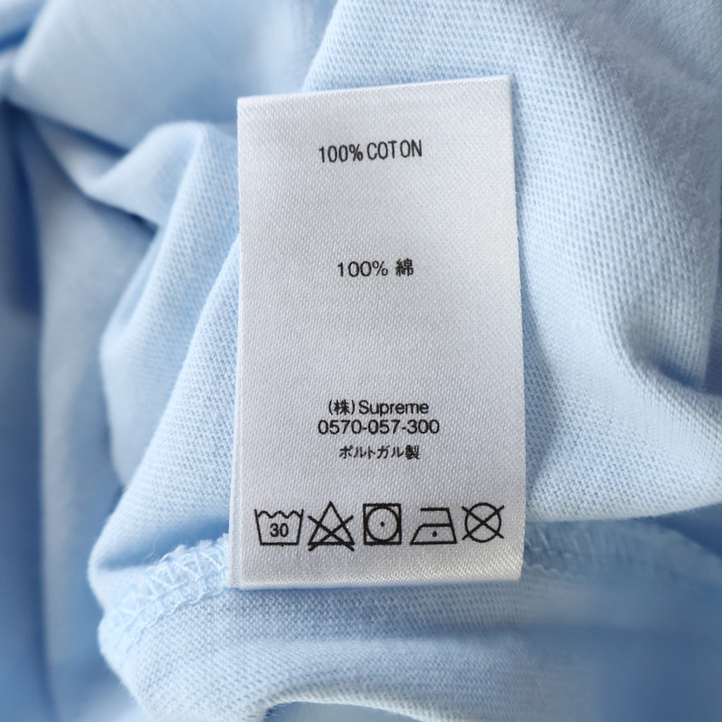 SUPREME(シュプリーム) 21SS Intarsia Spellout S/S Top インターシャ スペルアウト エスエス トップ フロントロゴプリント クルーネック半袖Tシャツカットソー ブルー