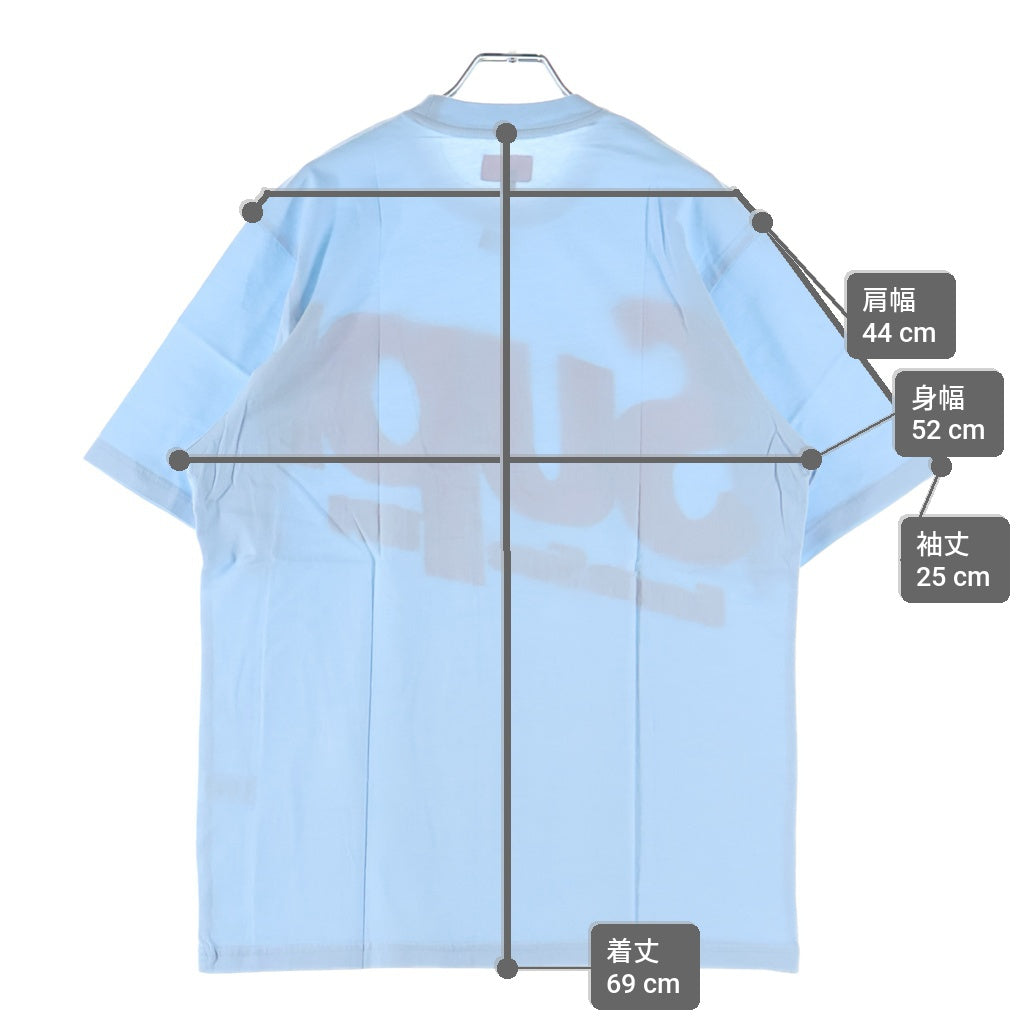 SUPREME(シュプリーム) 21SS Intarsia Spellout S/S Top インターシャ スペルアウト エスエス トップ フロントロゴプリント クルーネック半袖Tシャツカットソー ブルー