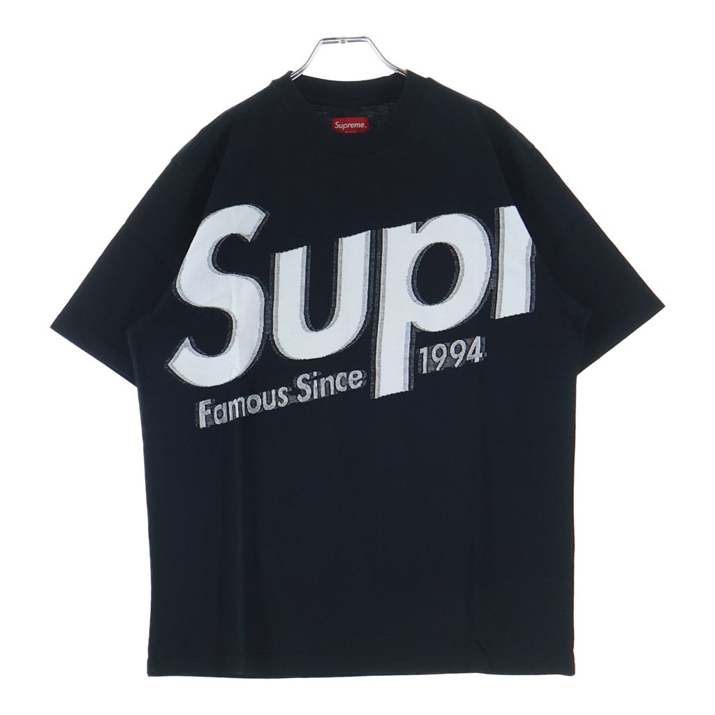 SUPREME(シュプリーム) 21SS Intarsia Spellout S/S Top インターシャ スペルアウト エスエス トップ フロントロゴプリント クルーネック半袖Tシャツカットソー ブラック