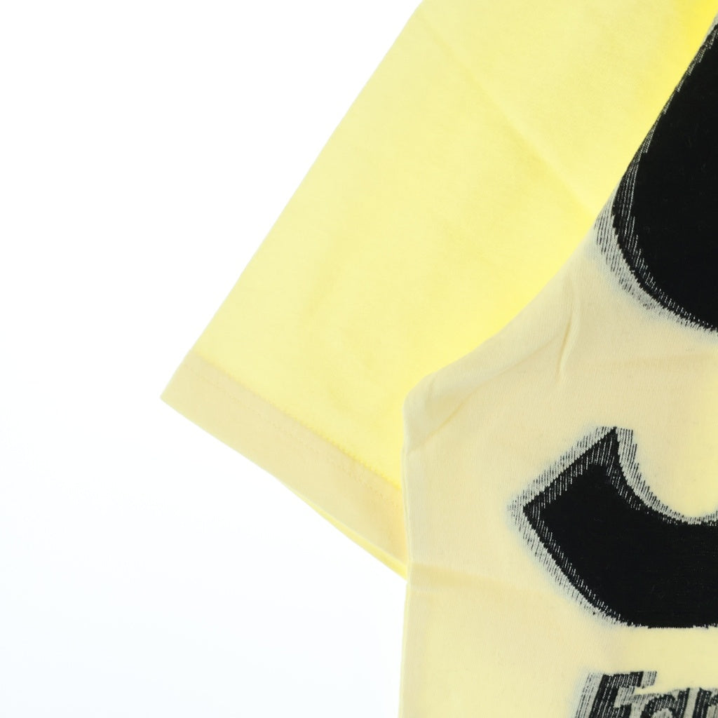SUPREME(シュプリーム) 21SS Intarsia Spellout S/S Top インターシャ スペルアウト エスエス トップ フロントロゴプリント クルーネック半袖Tシャツカットソー イエロー
