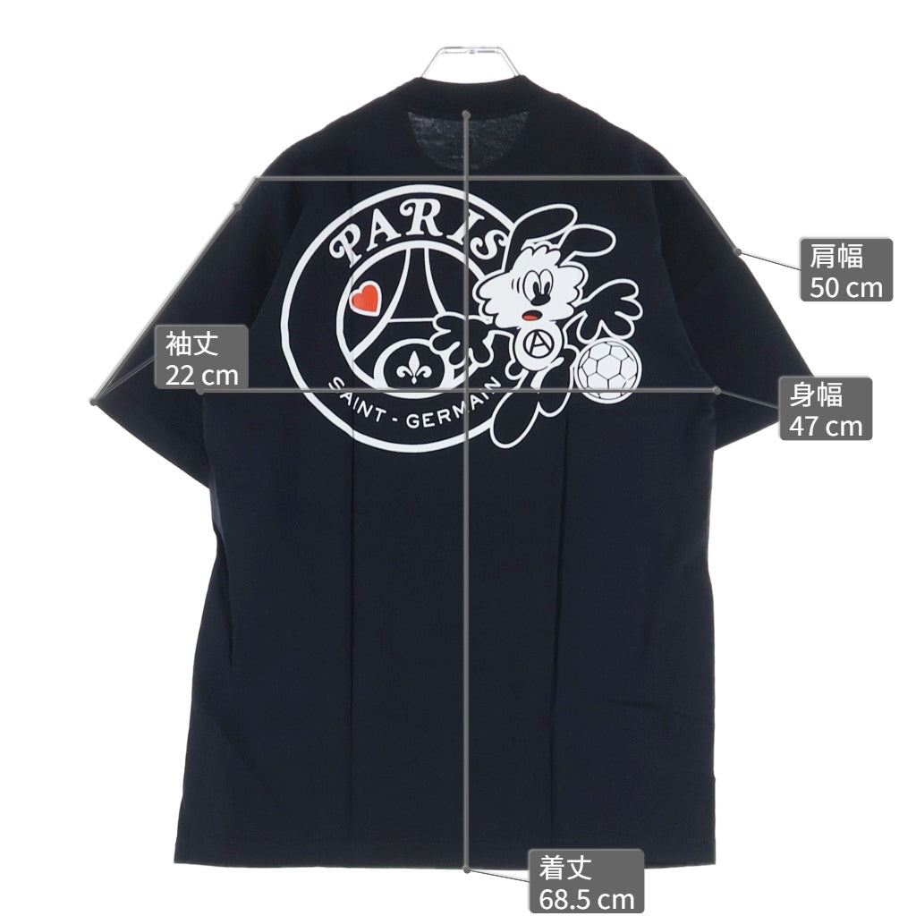 VERDY(ベルディ) ×Paris Saint-Germain/PSG 22-071-350-0030-1-0 パリサンジェルマン クルーネック半袖Tシャツカットソー ブラック