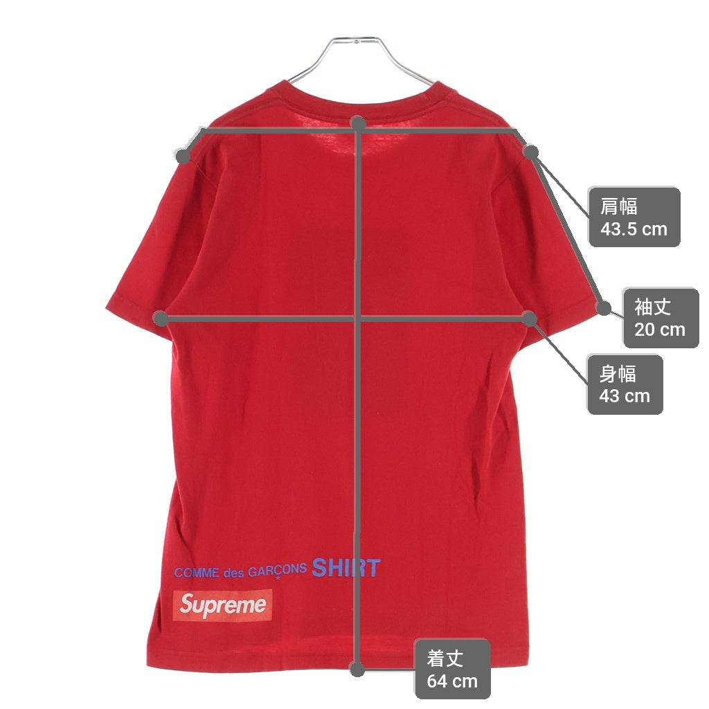 SUPREME(シュプリーム) 14SS ×COMME DES GARCONS SHIRT HAROLD HUNTER コムデギャルソンシャツ ハロルド ハンター プリント クルーネック半袖Tシャツカットソー レッド