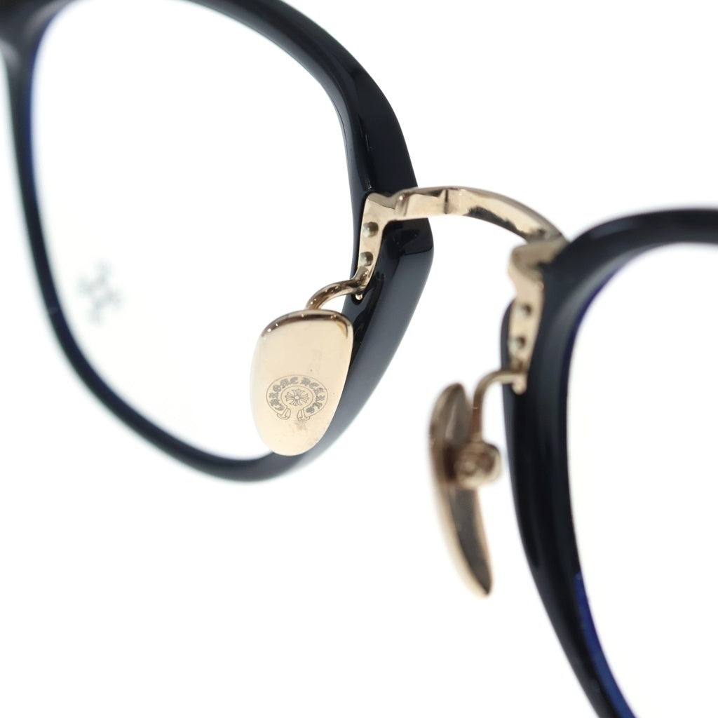 CHROME HEARTS(クロムハーツ) SHAGASS サイドクロステンプルウェリントン アイウェア 眼鏡 51□21‐145 ゴールド/ブラック