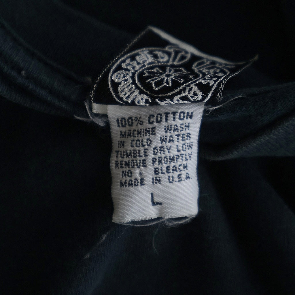 CHROME HEARTS(クロムハーツ) OLD DBL CH CRS S/S Tee オールド ダブルCHクロス刺繍 胸ポケット クルーネック半袖Tシャツカットソー ブラック